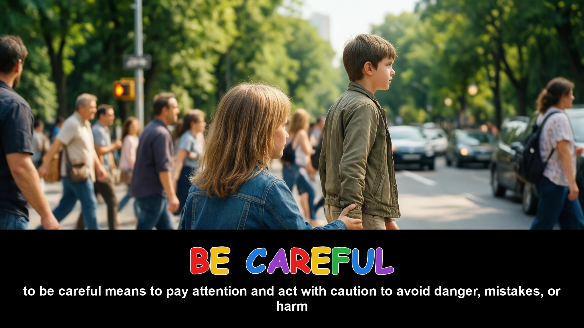 English Illustration for be careful